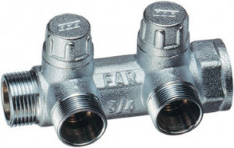Коллектор запорный 1" - 2вых. - М24*19  3875С1 FAR