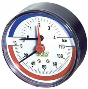 Термоманометр 1/2" 80мм 0-4 бара FA 2550 12 FAR