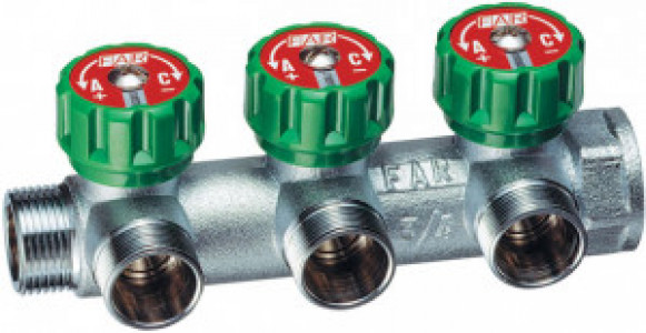 Коллектор регулирующий 3/4"3вых-М24*19 3850С34 FAR