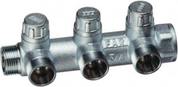 Коллектор запорный 3/4"- 3вых - М24*19 3900С34 FAR