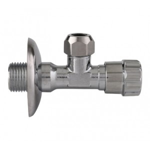 Кран угловой 1/2*3/8" с цангой  Art. 348  (10/100)